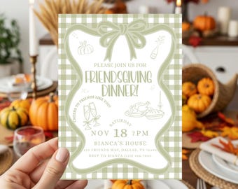 Friendsgiving Dinner Party Invitation Thanksgiving Potluck Invite Hand Drawn Holiday Dinner Party for Friends Thanksgiving Pumpkin