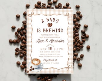 Baby is Brewing Baby Shower Invitation Coffee Baby Shower Invite Espresso Invite Coffee Invite Gender Neutral Baby Shower Printable Invite