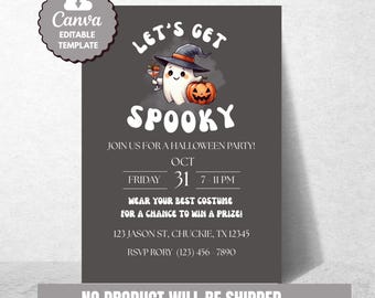 Let's Get Spooky Halloween Party Invitation  Costume Contest Invite Printable Halloween Invite Halloween Invitation