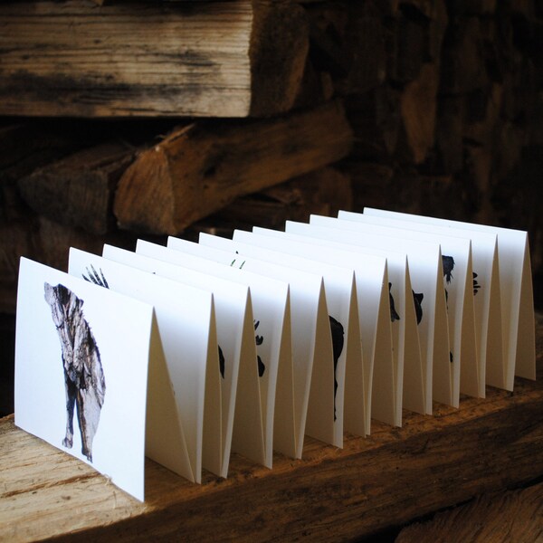 12 Woodland Animal Cards - Animal art, Rustic wall decor, Lodge, Cabin, Nursery art, Greeting cards