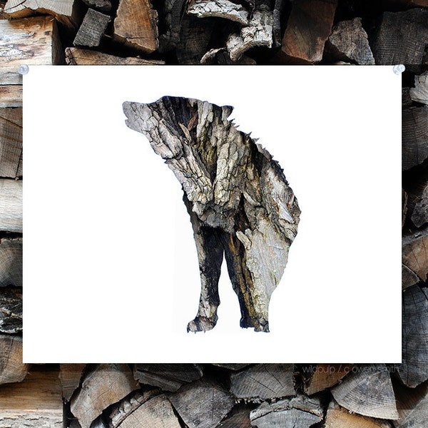 Wolf Art, Animal Wall Photography Art, Home Decor - Man Cave, Cabin, Lodge, Nursery - 11x14 Archival Print of Woodland Animal Decor