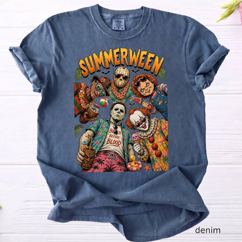 Comfort Colors Summerween Shirt, Hot Ghoul Summer Shirt, Vintage Horror Graphic Tshirt, Spooky Witch Beach Shirt,Summer Halloween Tee bild 12