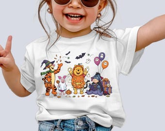 Halloween Winnie The Pooh Kids Shirt Retro Halloween Disney Ghost Toddler Shirt Spooky Vibes Trick Or Treat Tee Disneyland Trip Family Shirt