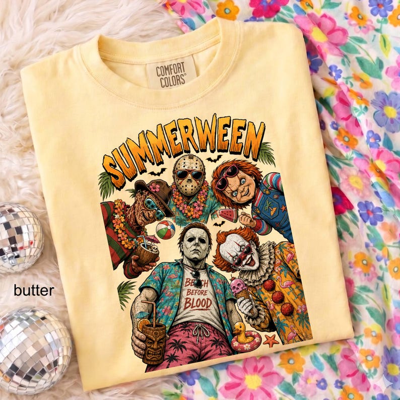 Comfort Colors Summerween Shirt, Hot Ghoul Summer Shirt, Vintage Horror Graphic Tshirt, Spooky Witch Beach Shirt,Summer Halloween Tee bild 18