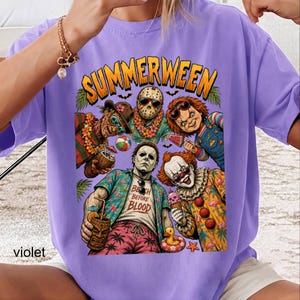 Comfort Colors Summerween Shirt, Hot Ghoul Summer Shirt, Vintage Horror Graphic Tshirt, Spooky Witch Beach Shirt,Summer Halloween Tee bild 4