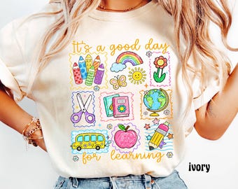 Comfort Colors Teacher Life Shirt, It's a Good Day for Learning, Be Kind TShirt, Back to School Shirt, Team Elementary T-Shirt School Supply