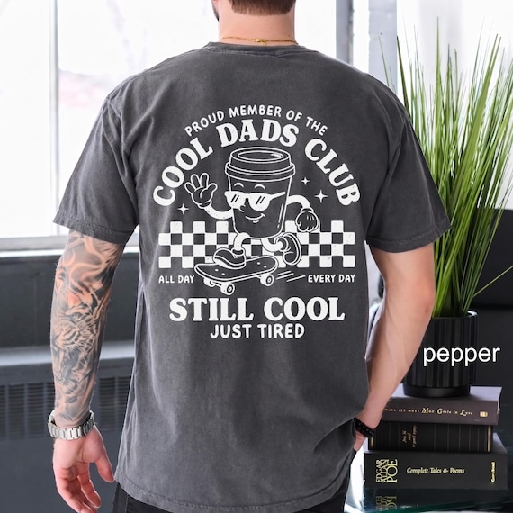 Comfort Colors Retro Cool Dads Club T-Shirt, Skater Style Fatherhood, Custom Dad Est Date TShirt, Funny New Dad Gifts, Still Cool Just Tired