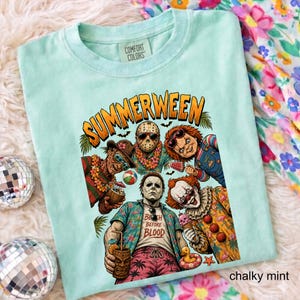 Comfort Colors Summerween Shirt, Hot Ghoul Summer Shirt, Vintage Horror Graphic Tshirt, Spooky Witch Beach Shirt,Summer Halloween Tee bild 17