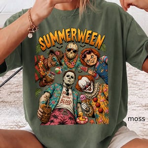 Comfort Colors Summerween Shirt, Hot Ghoul Summer Shirt, Vintage Horror Graphic Tshirt, Spooky Witch Beach Shirt,Summer Halloween Tee bild 2
