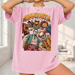 Comfort Colors Summerween Shirt, Hot Ghoul Summer Shirt, Vintage Horror Graphic Tshirt, Spooky Witch Beach Shirt,Summer Halloween Tee bild 13