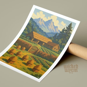 Beorn&#39;s Hall | Tolkien Inspired A3 Art Print | Fantasy Wall Decor for Middle-earth Fans | WickedWyrm | UK