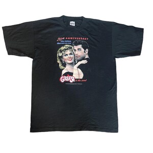 Vintage 90s Grease romance movie tee john travolta / L size / made in usa