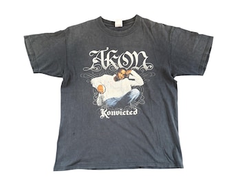 2008 AKON KONVICTED Tour Tee 2000s Y2K Hip Hop Rap Music T-shirt