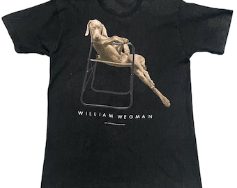 American Artist!!! Vintage 90s Art WILLIAM WEGMAN DOG T-shirt