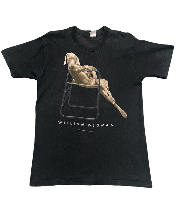 90s William Wegman Tシャツ USA製 Vintage 90s William Wegman American Artist Tee / M Size / Made in