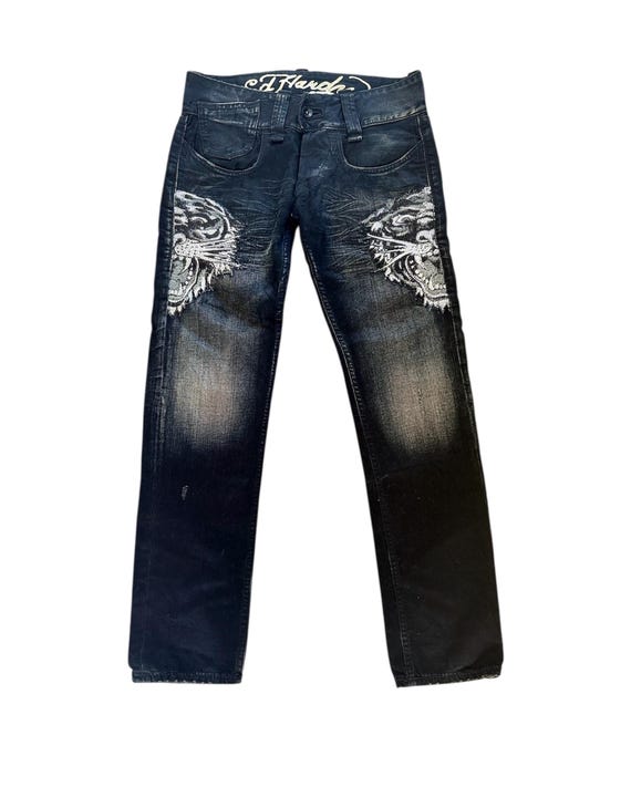 Ed Hardy ダメージジーンズ メンズ Ed Hardy x Broken Promises Death