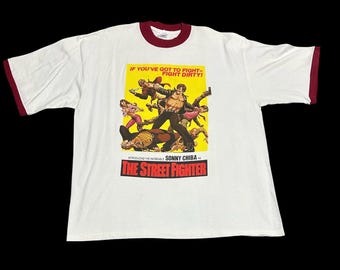 Camiseta vintage de Sonny Chiba, el luchador callejero, talla XL.