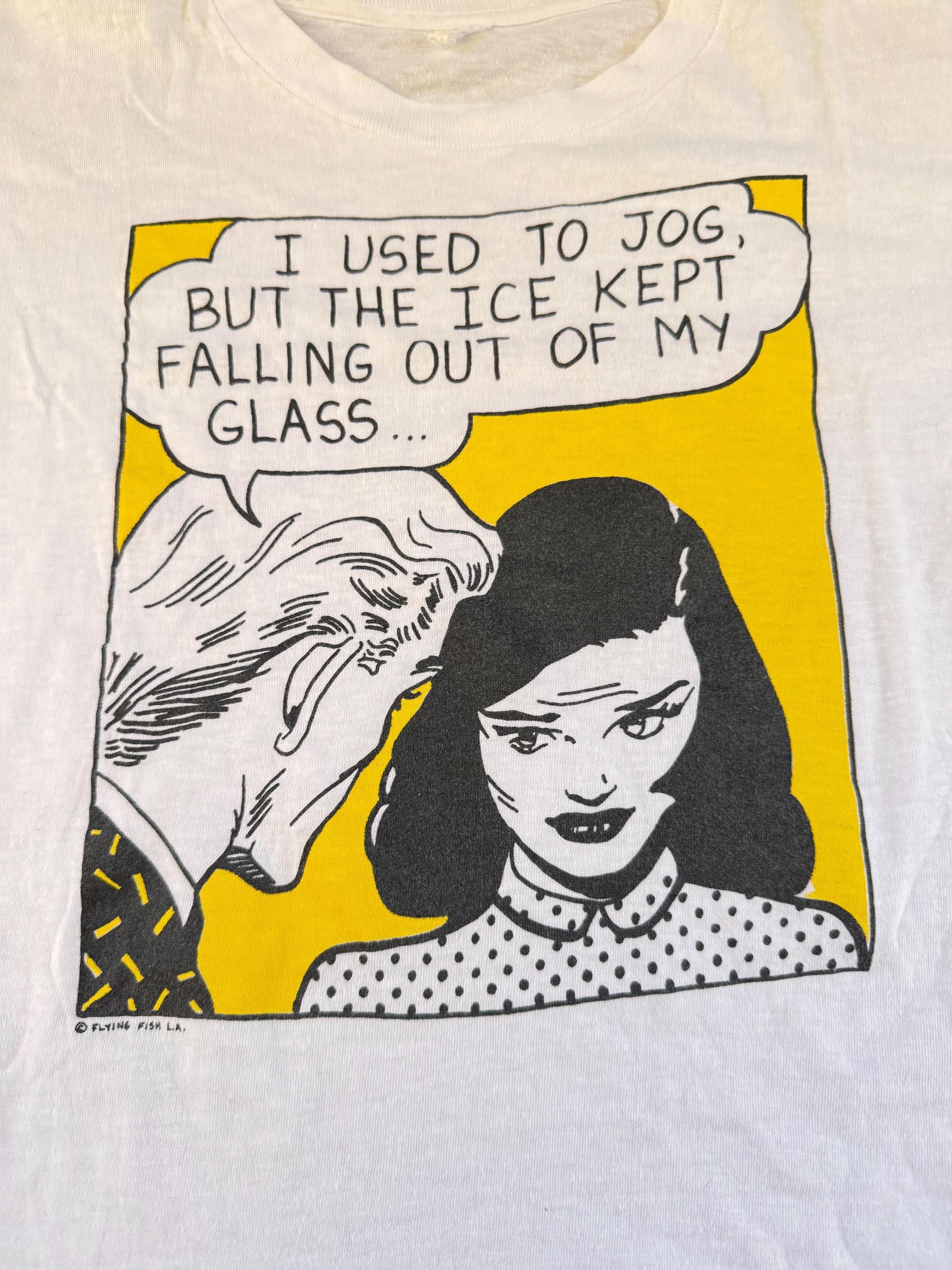 Vintage 80s Roy Lichtenstein Pop Art Comic T-shirt “I Used to Jog