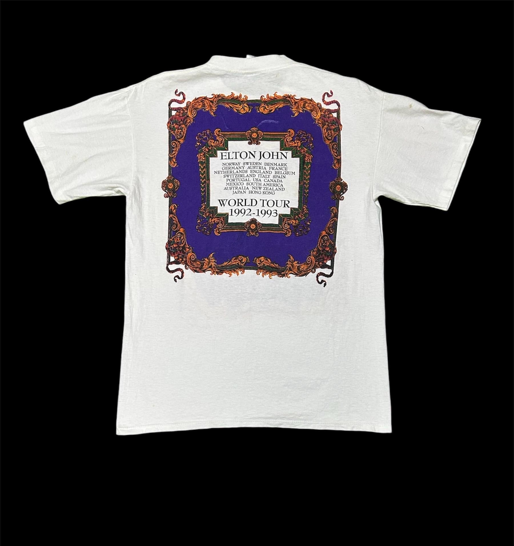 Vintage 90s Elton John Gianni Versace World Tour/ L Size / Made in