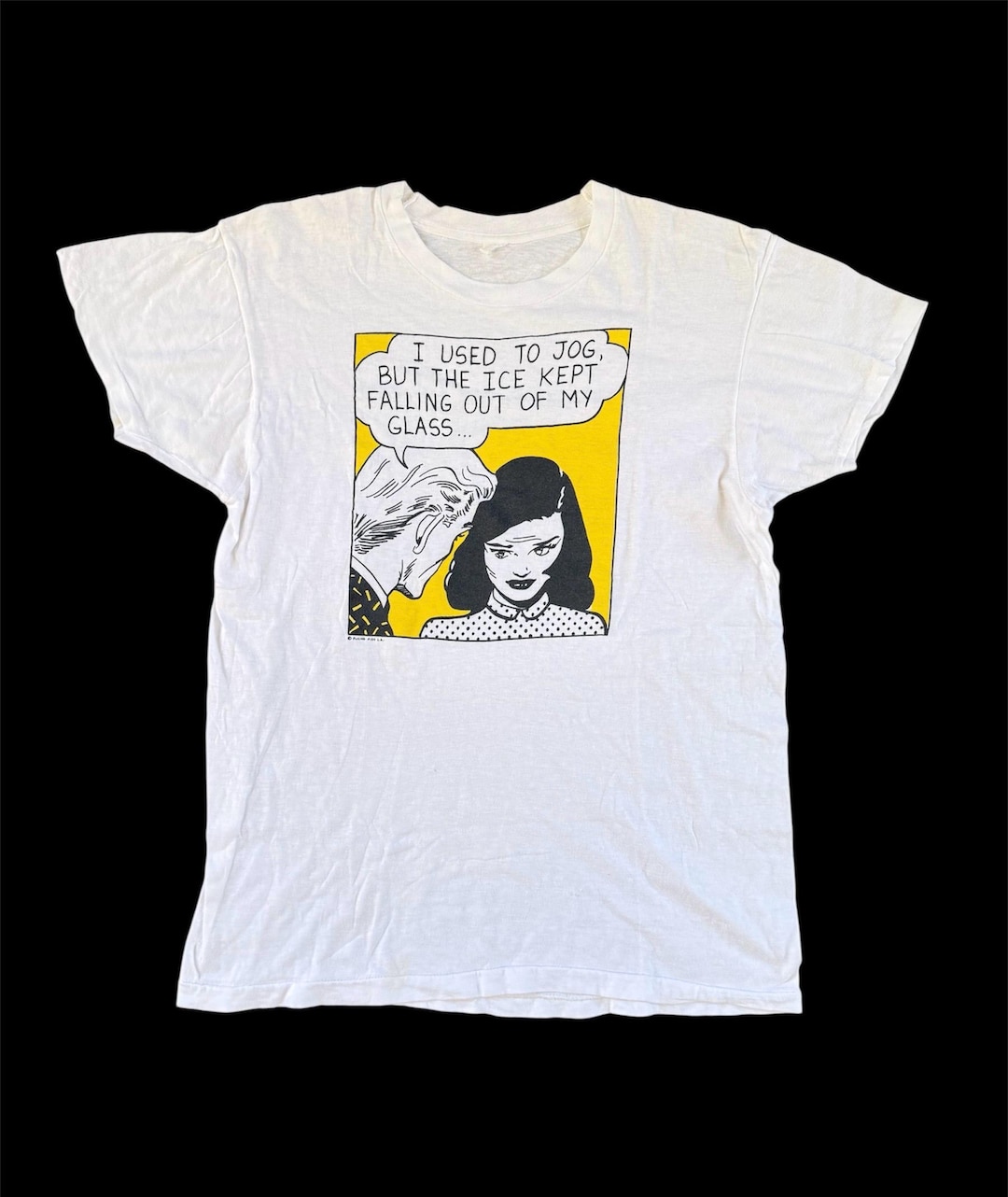 Vintage 80s Roy Lichtenstein Pop Art Comic T-shirt “I Used to Jog