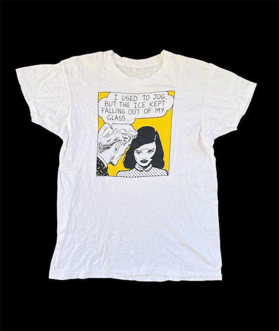 Vintage 80s Roy Lichtenstein Pop Art Comic T-shirt “I Used to Jog 