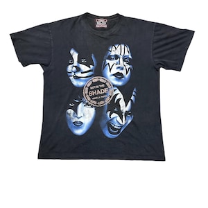 Vintage 90s Kiss Hot in the Shade Tour 1990 Black Graphic Tee