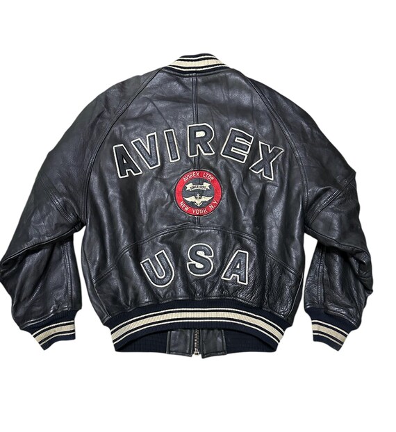 ジャケット・アウター Avirex Leather Embroidery Jacket Avirex USA Leather Jacket Embroidery / Small Size - Etsy