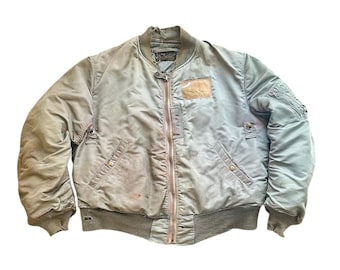 Vintage 90s Alpha Industries MA-1 Flight Jacket: Reversible Silver