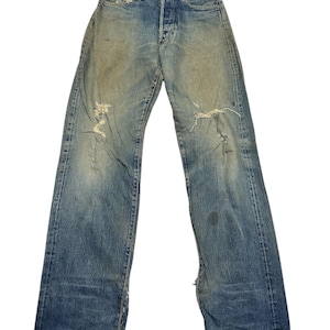 Pantalones vaqueros desgastados Evisu Daicot, una pieza rara.