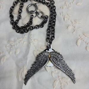 Steampunk angel wing necklace