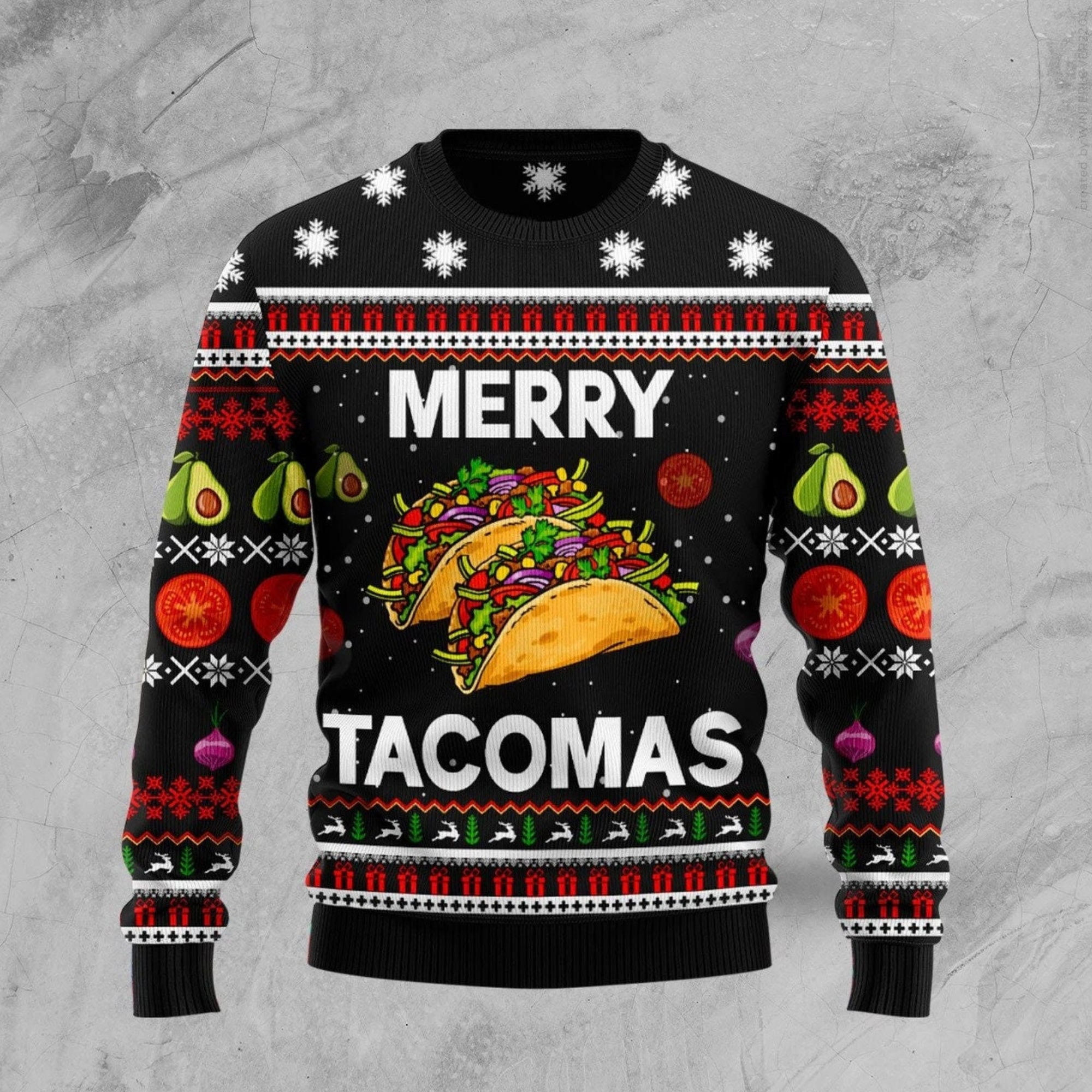 Merry Tacomas Ugly Christmas 3D Xmas Sweater