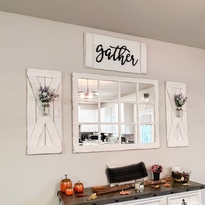 46&quot;x 36&quot; Farmhouse Wall Decor Window Mirror - Rustic Window Mirror - Rustic Mirror - Large Window Mirror - Window Pane Mirror