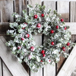 Holiday Wreath, Christmas Wreath, Holiday Decor, Holiday Accent Piece, Farmhouse Home Decor, Farmhouse Wreath, Christmas Decorations, Wreath image 1