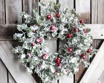 Holiday Wreath, Christmas Wreath, Holiday Decor, Holiday Accent Piece, Farmhouse Home Decor, Farmhouse Wreath, Christmas Decorations, Wreath