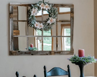 Mirror + Shutters Farmhouse Wall Decor, Farmhouse Decor Living Room, Rustic Home Decor for Walls,  Rustic Home Decor, Mirror Wall Decor,