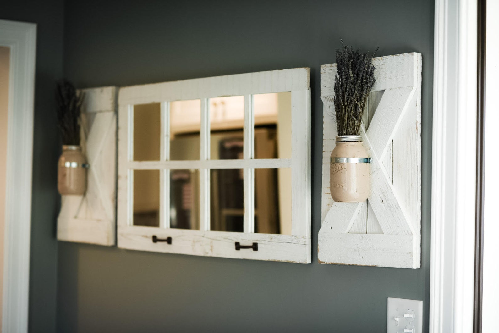 Hanging Mason Jar Farmhouse Wall Decor Mason Jar Sconces Etsy