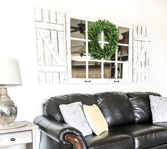 46x 36 Farmhouse Wall Decor Window Mirror Rustic - Window Mirror Wall Art 46x 36 Farmhouse Wall Decor Window Mirror Rustic - Window Mirror Wall Art