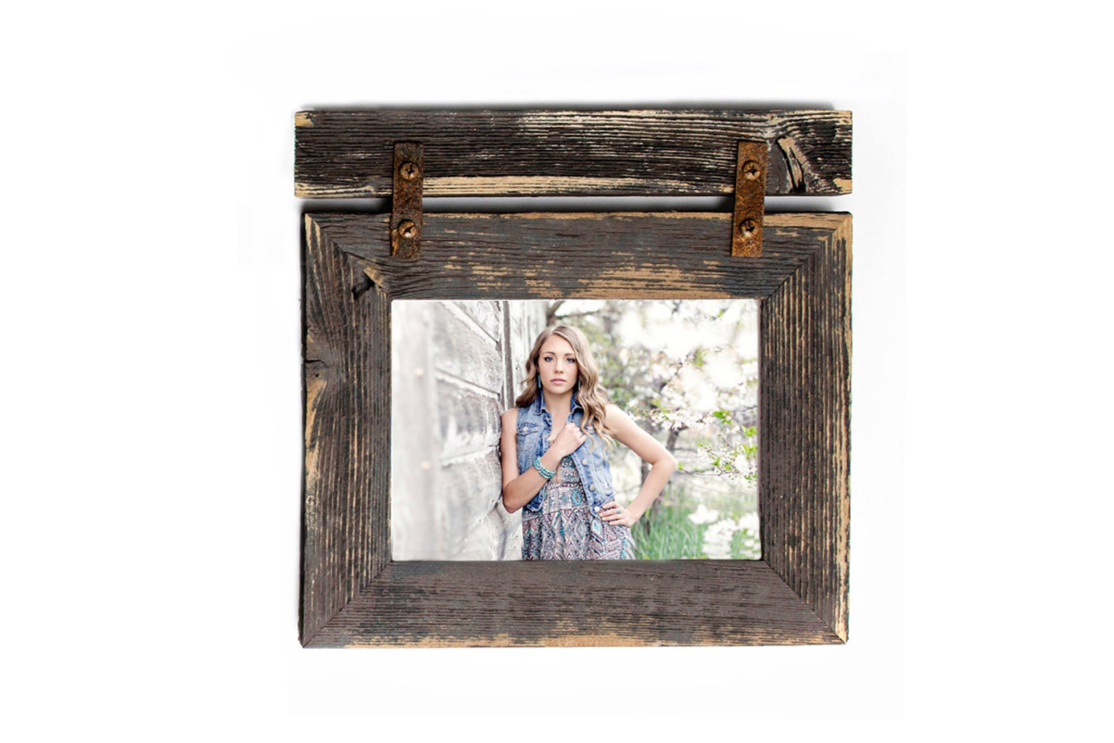 11x14 Barnwood Picture Frame with Rustic Hardware and Barnwood Etsy
