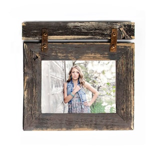 Rustic 8x8 Frame Black Picture Frame Wooden Home Decor Black Wall