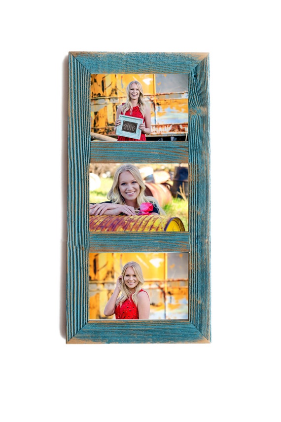 3 Hole 5x7 Collage Frame Rustic Picture Frame Home Decor Etsy