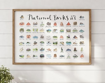 Tablero de anuncios de parques nacionales para pared, mapa de seguimiento de viajes de EE. UU., decoración rústica de granja para viajes, tablero de recuerdos de aventuras, parques nacionales
