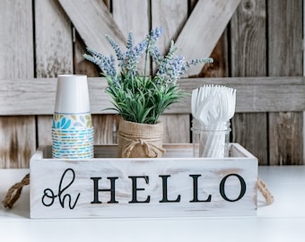 Two Sided Centerpiece Tray, farmhouse decor, table centerpiece, table decor,  rustic centerpiece tray, Bathroom Decor, Toilet paper holder