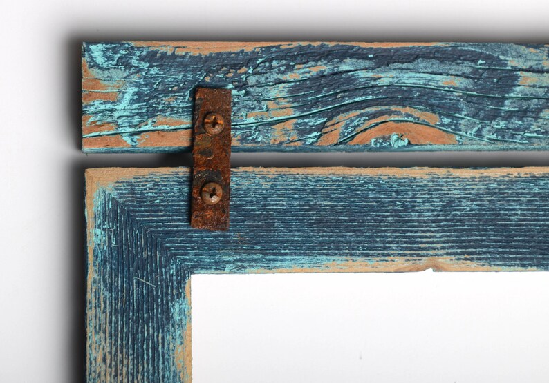 Barnwood Collage Turquoise Frame 3 5x7 Multi Opening Etsy