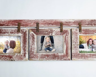 Multi 3 Opening Distressed 8x10 Rustic Collage Picture Frame, Rustic Picture Frame Collage, Rustic Frame, Distressed Frame,