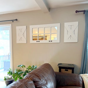 8 Pane Farmhouse Wall Decor Window Mirror - Rustic Window Mirror - Rustic Mirror - Large Window Mirror - Window Pane Mirror