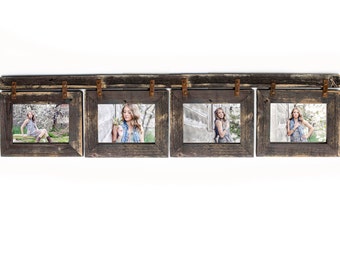 Barnwood Collage Picture Frame. 4 hole 5x7" Multi Opening Frame. Rustic Picture Frame.Collage Photo Frame. Wood Picture Frame.