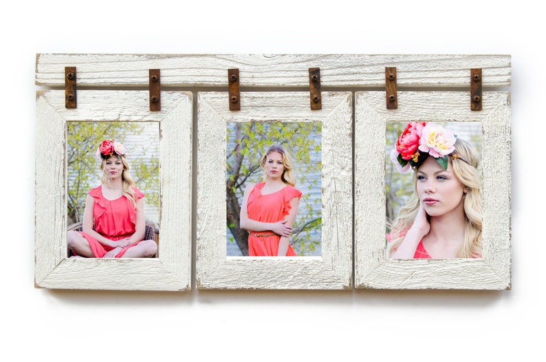 Barnwood Collage Frame 3 Hole 5x7 Multi Opening Rustic Picture Reclaimed Landscape Or Portrait