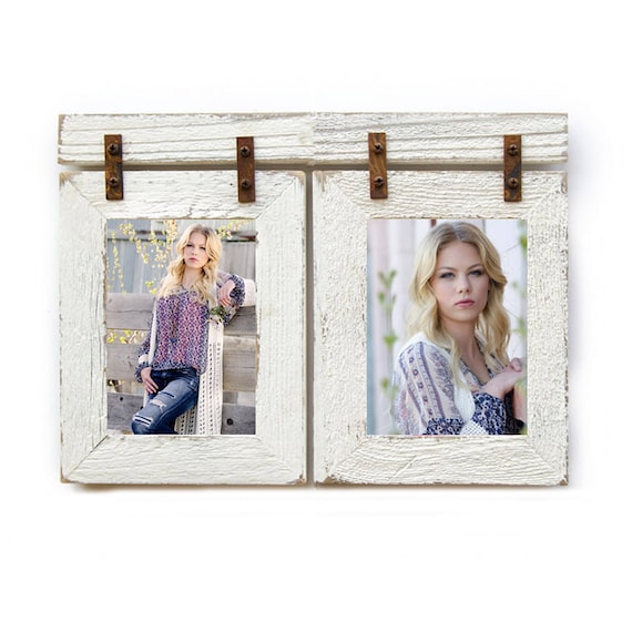 4x6 Barnwood Collage White Frame 2 Multi Opening - Collage Picture Frames White 4x6 Barnwood Collage White Frame 2 Multi Opening - Collage Picture Frames White