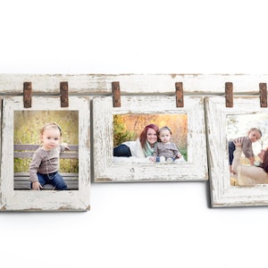 5 Hole 5x7 Picture Frame Collage with Mixed Orientation White Photo Frames Make Up this Beautiful Multi Photo Frame Collage Custom Framing