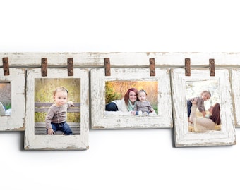 Mixed Barnwood Collage Frame 5 hole 4x6 Multi Opening Frame-Rustic Picture Frame-Reclaimed-Landscape or Portrait-Collage Frame